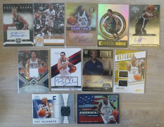 🔥 11 Cards! Autos Gus RC Kidd LeVert Harris Wallace Brooklyn New Jersey Nets 🔥