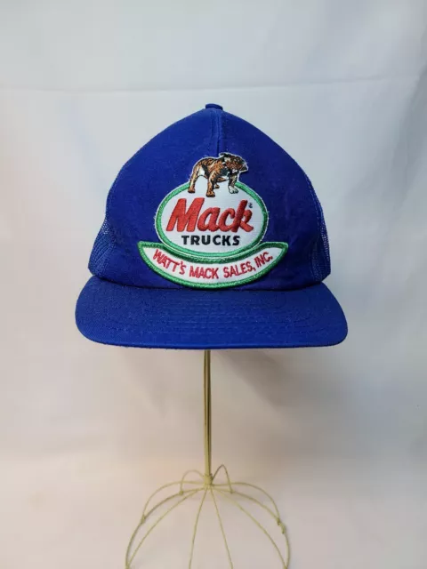 Vintage Mack Trucks Trucker Cap Hat Mesh Snapback Patch Black Bulldog K Products
