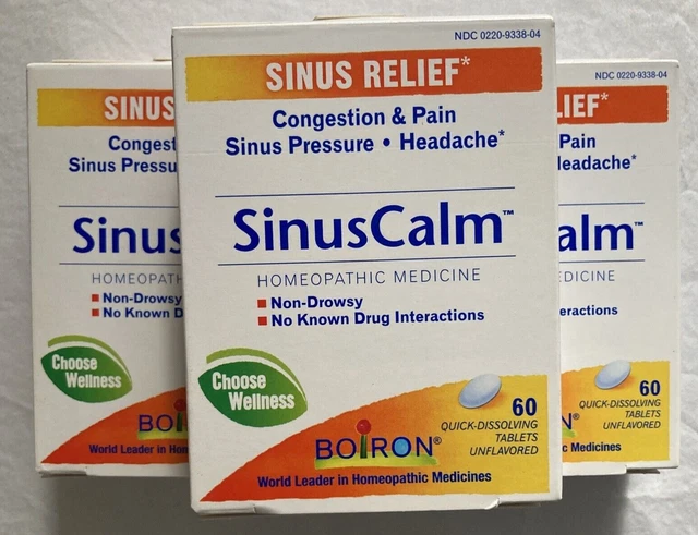 Boiron Sinus Relief Congestion Pain Sinus Pressure Headache Non Drowsy 180Total