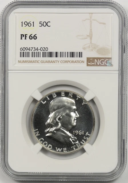 1961 50C NGC PF 66 Franklin Half Dollar