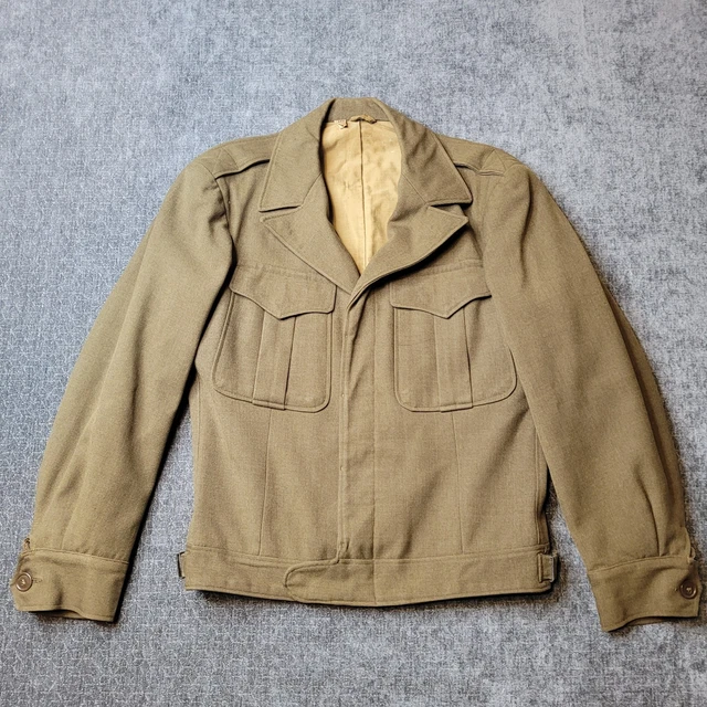 Shell Jacket Army VINTAGE US ARMY Jacket 36L Eisenhauer Ike Field General Wool WWII ...