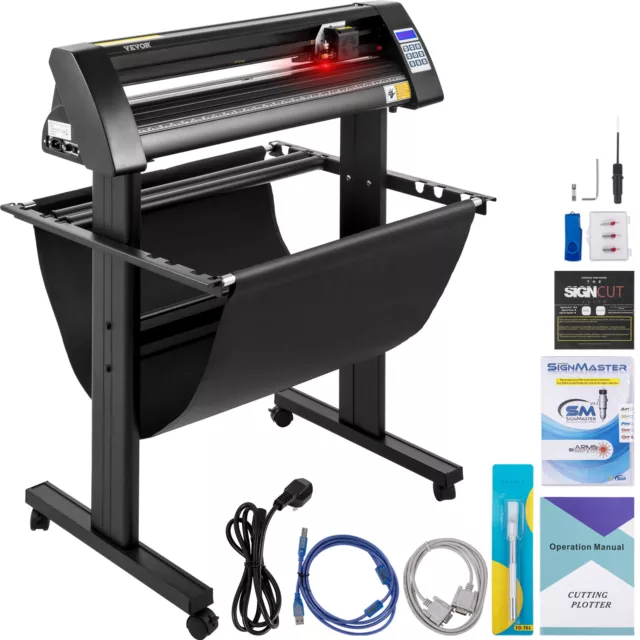 VEVOR Plotter de Découpe Vinyle Traceur de Coupe 720mm avec LED Logiciel Signcut