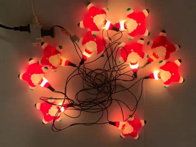 Vintage Club Santa Christmas Santa Claus String Lights 10-light Set 10.5' Long