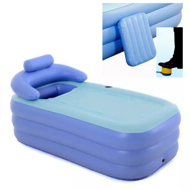 Bañera azul plegable inflable adultos SPA sauna niños pico planchado