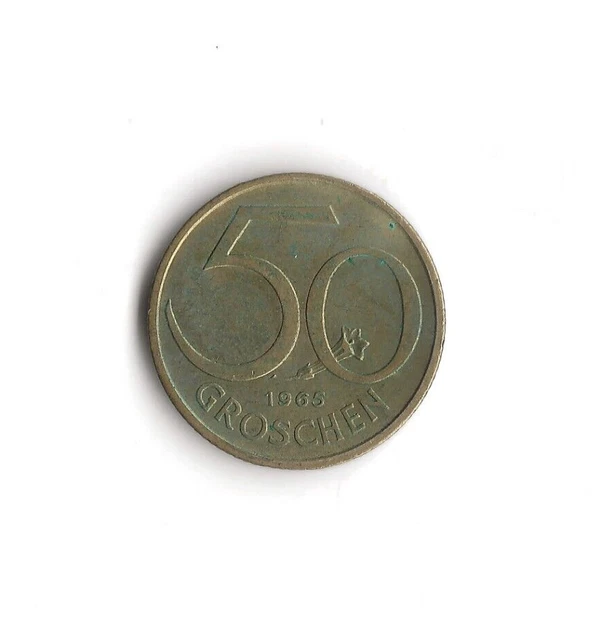 1965 Austria - 50 Groschen - 289 - Aluminum Bronze - 3g