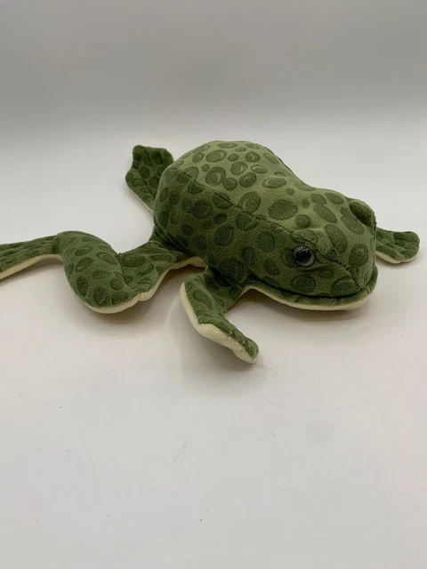 FOLKTAILS FOLKMANIS SPOTTED Frog Toad Hand Puppet 13" Green Plush