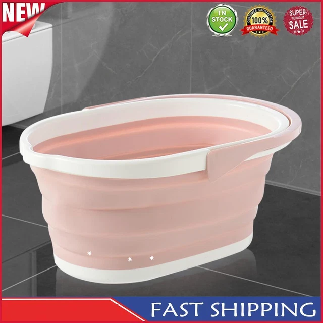 Collapsible Bucket Rectangular Car Wash Bucket for House Cleaning (Pink)