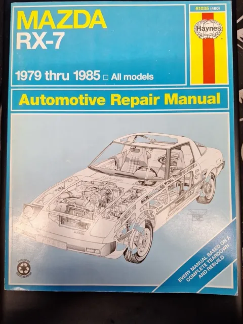 Haynes Mazda RX-7 Manual Number 460 workshop Garage 79-80 rotary repair