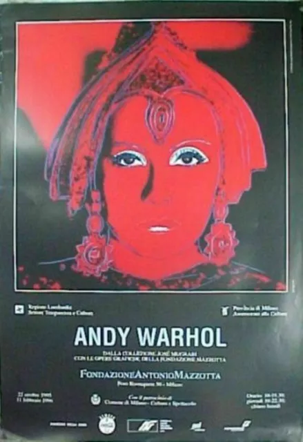 Original Andy Warhol "Greta Garbo " Poster Printed For Italian 1995  Exhibition