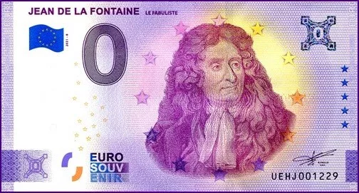 Uehj / Jean De La Fontaine / Billet Souvenir 0 € / 0 € Banknote 2021-8