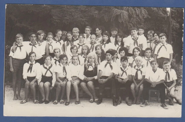 Beautiful Boys and girls schoolchildren, pioneers Soviet Vintage Photo USSR