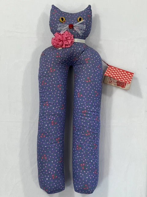 VTG Calico Critters Puss In Boots Cat Purple Floral Boot Holder 22.5" Tags 1982