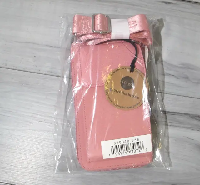 Samantha Brown Crossbody Purse To Go Belt Bag for Phone 8" x 4.5" x 1" PINK *NEW