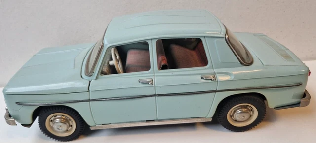 Grande Voiture Miniature Joustra En Tôle – Bleue – Fabrication Française