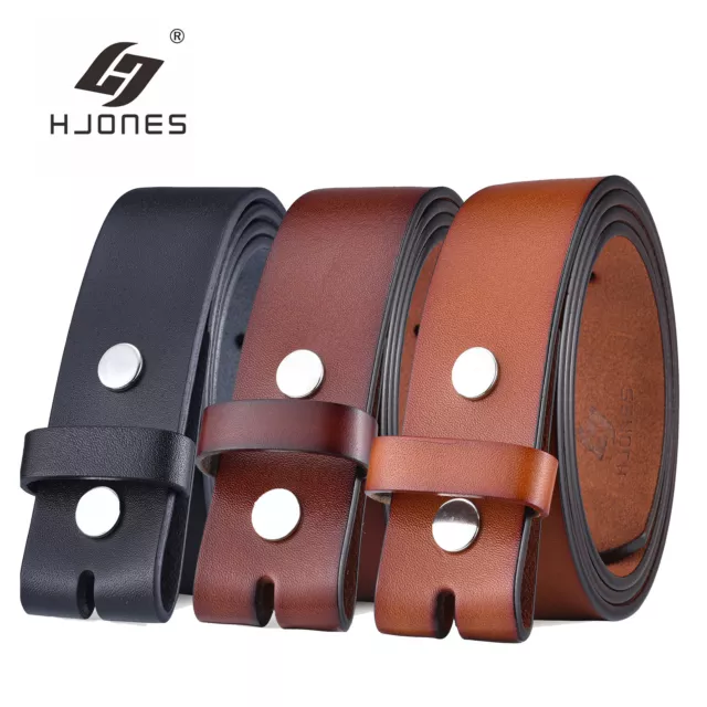 38mm Trend Mens Leather Belt Genuine Leather Strap For Pin Buckle Without Buckle