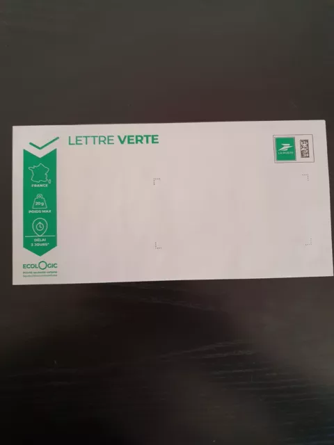 Prêt-à-poster - Enveloppes préaffranchies LA POSTE - Lettre verte - 20 g -  Format DL - vendues en lot