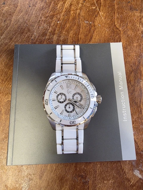 GUESS Collection WHITE Mens Wrist Watch  X76001G1S Needs Battery