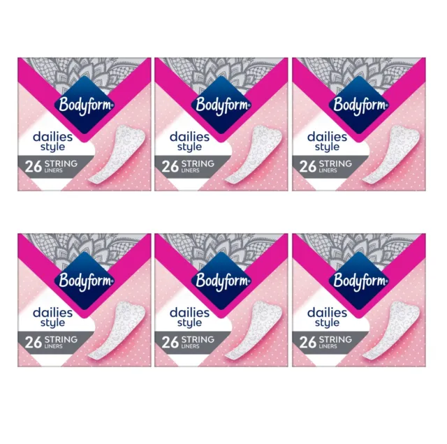 Bodyform Dailies String Panty Liners 26 per PACK OF 6