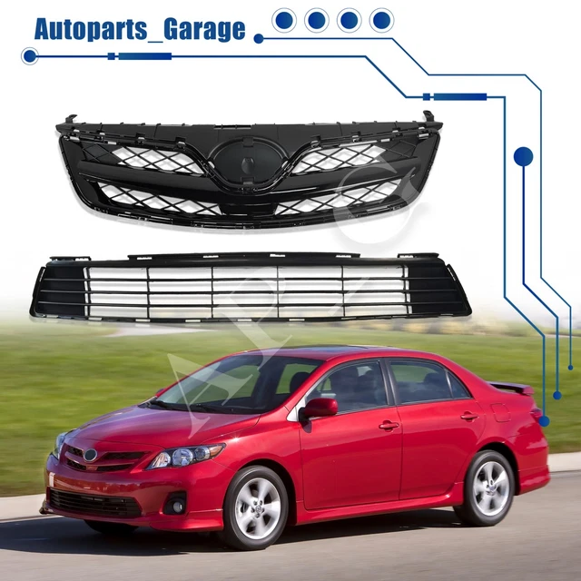 FOR 2011 2012 2013 Toyota Corolla Front Upper & Lower Bumper Grille