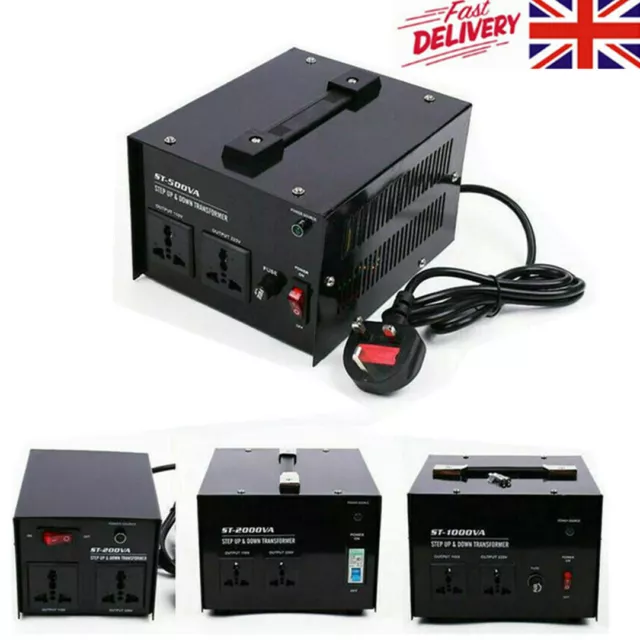 New 200/500/1000/2000W UK-US US-UK Step Up/Down Voltage Converter Transformer