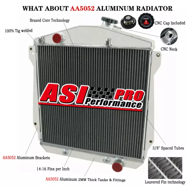 4Row Aluminum Radiator Fit Chevy Fleetline Stylemaster Chevy V8 Engin 1943-1948
