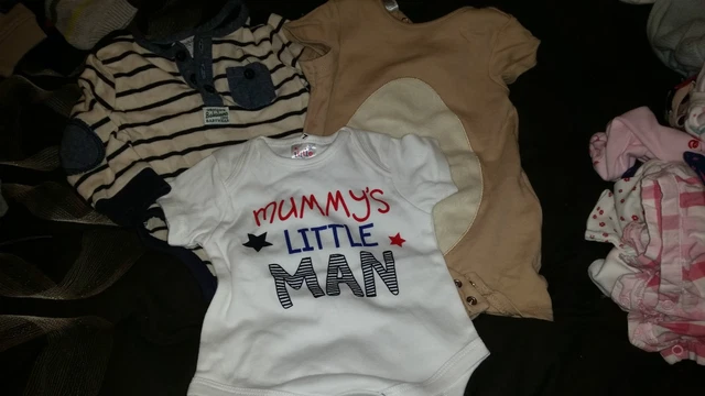 Bundle Of 7 Baby Boys Items Vests Sleepsuits Playsuits 0-3 Months