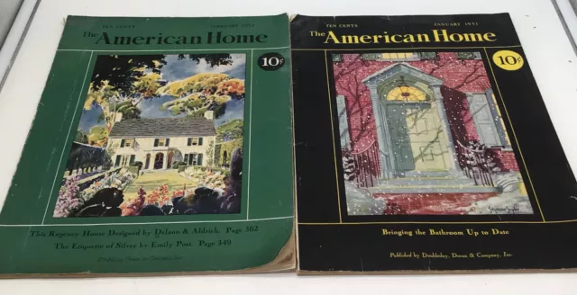 American Home Magazine Issues January & February 1931 Great Ads And Graphics