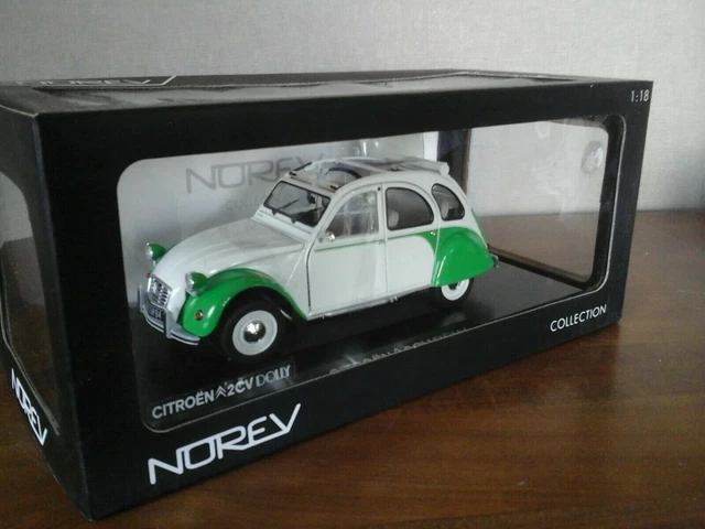 CITROEN 2CV dolly vert/blanche de 1985 NOREV 1/18e 181493 neuf