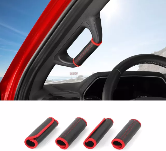 A-Pillar Handle Protector Cover Grab Door Handle Cover For Ford F150 21+ Leather