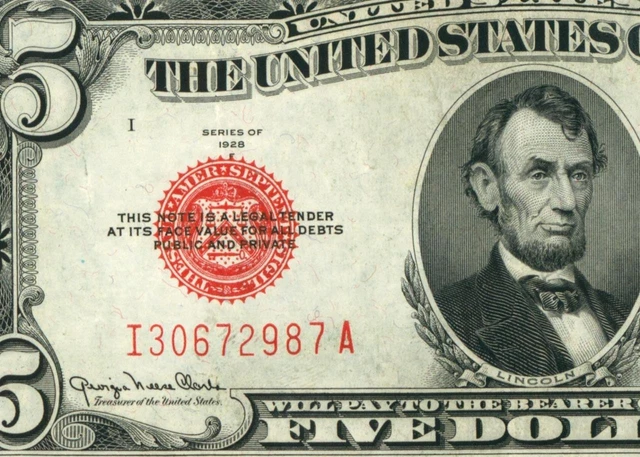 $5 1928 F (( VF+++ )) United States Note ** DAILY CURRENCY AUCTION FREE RETURN