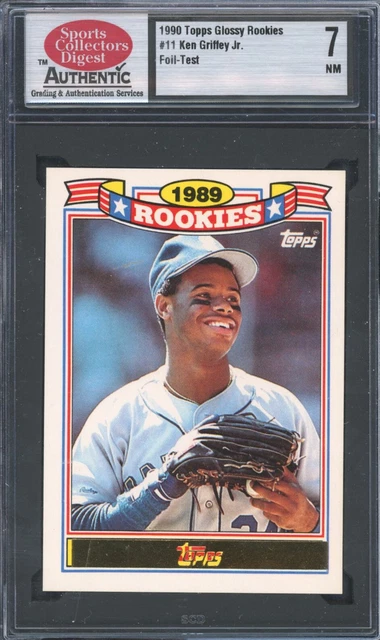 1990 Topps Glossy Rookies Foil Test SCD 7 Ken Griffey Jr SEATTLE MARINERS 1990 Topps Glossy Rookies Foil Test SCD 7 Ken Griffey Jr SEATTLE MARINERS