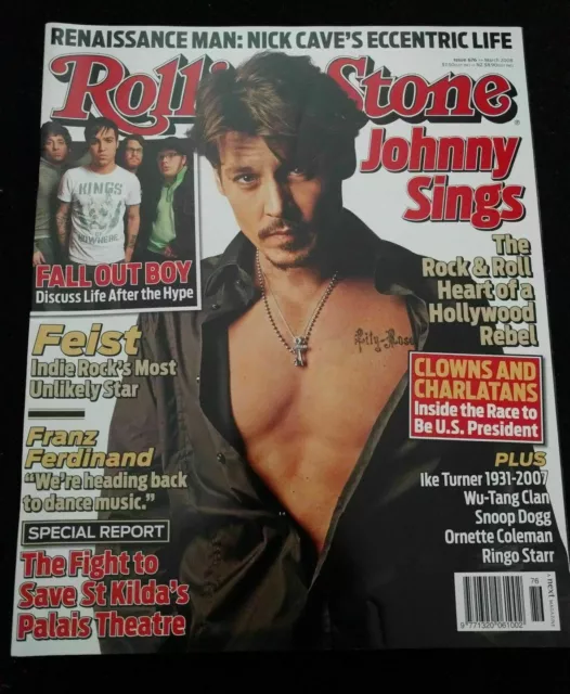 Rolling Stone Magazine #676 Mar08 Johnny Depp, Feist, Fall Out Boy, Nick Cave