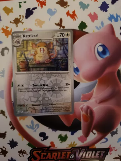 Pokémon Karte - Rattikarl 020/165 Reverse Holo Karmesin & Purpur 151 Deutsch