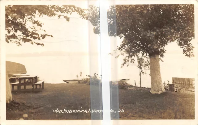 LAPEER Michigan postcard RPPC Lapeer County view of Lake Nepessing
