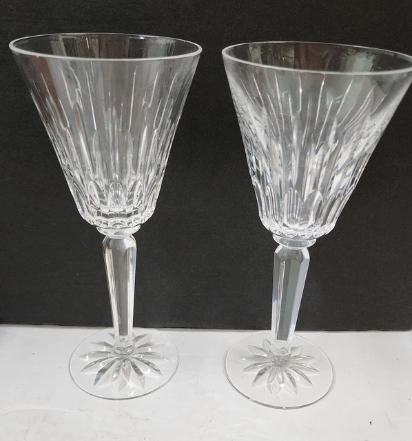 Lot of 2 Vintage Lenox Charter Cut Crystal Wine Glass Stemware USA Signed