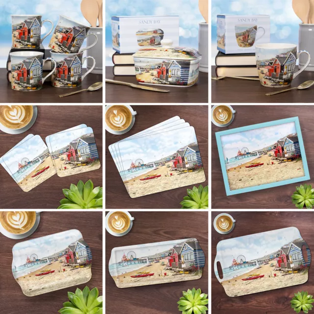 Sandy Bay Food Serving Trays Laptray Drinks Mug Coasters Placemats Tableware Set