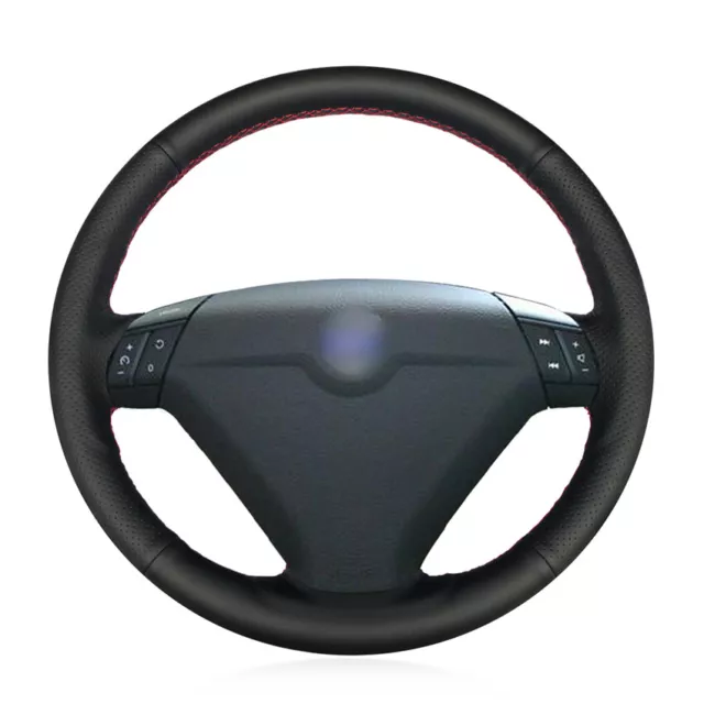 DIY Custom Black Artificial Leather Steering Wheel Cover for Volvo S80 XC70 2004