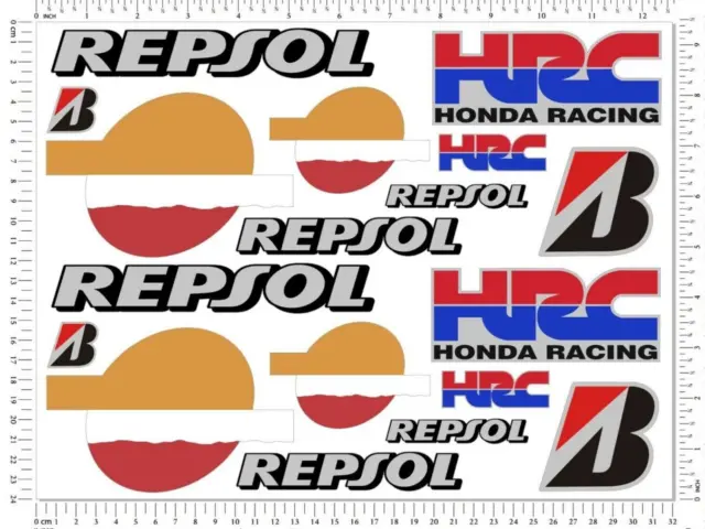 HRC Honda cbr600 cbr1000rr Racing Repsol Motorcycle Laminated Stickers/Decal Set