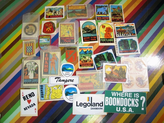 vtg 1950s to 1980s Souvenir Travel Pinup decal sticker - surf Cali +