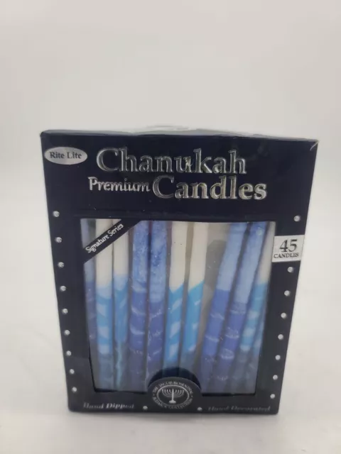 Rite Lite Premium Chanukah Candles, 45 EA, Blue and White Hanukkah Menorah