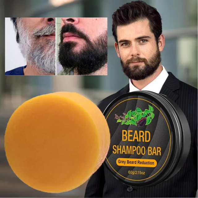 Champú En Barra Limpiador De Barba Jabón Oscurecedor Para Canas Esencia De ”