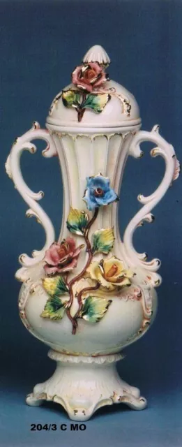 Capodimonte Flower Vase with 24k Gold
