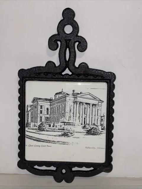 Vintage St Clair County Court House Belleville Illinois Wall Hanging Trivet