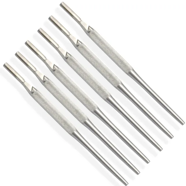 6 Pcs Sterile Surgical Scalpel Knife Handle Blade Holder #3 With Round Pattern