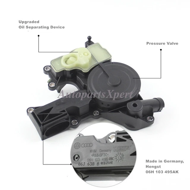 ORIGINAL HENGST ENGINE PCV Valve Oil Separator 06H103495AK For Audi VW ...