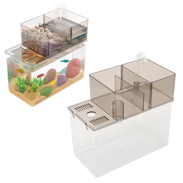 Betta Fish Tank Transparent Easy Cleaning Lightweight Small Goldfish Bowl Fo ND2