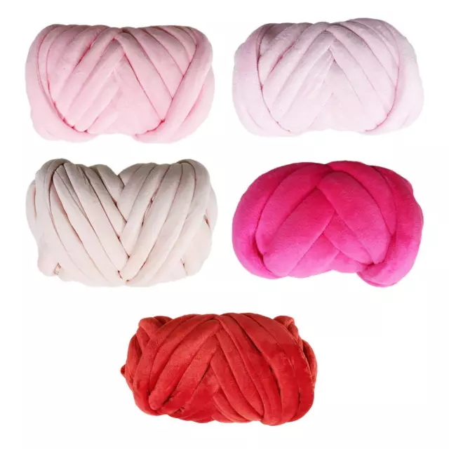 Chunky Yarn Jumbo Tubular Yarn Washable Tube Giant Yarn Arm Knitting Soft  Yarn 250G Bulky Yarn for Macrame, Crochet, Scarf, Weaving, Pet Bed Pink