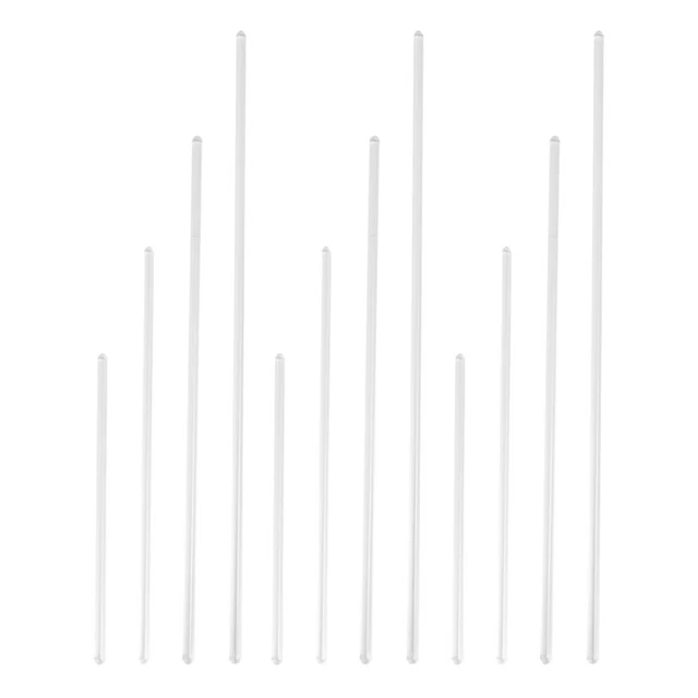 12 Pcs Cocktail Swizzle Sticks Glass Stirring Rods Round Head