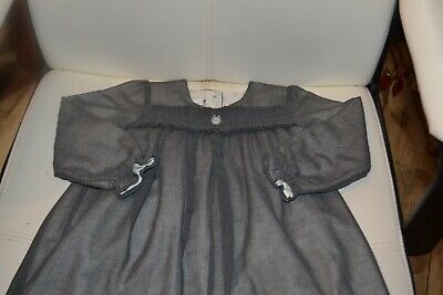 Dior robe dior 2 ans gris couronne initiale doublee 20% laine ceinture avec noeud dos 