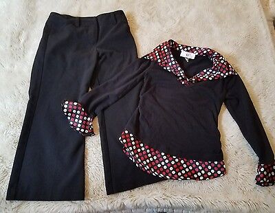 IZ Byer California Girls Size 4 Toddler Pant & Shirt Outfit Polka Dot Dressy